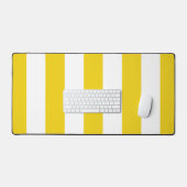 Gelbe Streifen, weiße Streifen, gestreiftes Muster Schreibtischunterlage (Tastatur & Maus)