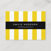 Gelbe Streifen, weiße Streifen, gestreiftes Muster Visitenkarte (Vorderseite)