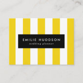 Gelbe Streifen, weiße Streifen, gestreiftes Muster Visitenkarte (Vorderseite)