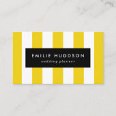 Gelbe Streifen, weiße Streifen, gestreiftes Muster Visitenkarte (Vorderseite)