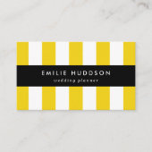 Gelbe Streifen, weiße Streifen, gestreiftes Muster Visitenkarte (Vorderseite)