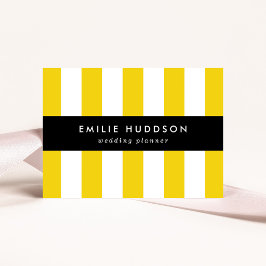 Gelbe Streifen, weiße Streifen, gestreiftes Muster Visitenkarte