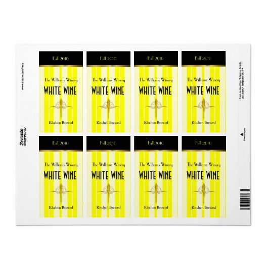 Gelbe Streifen Zuhause aus Weinetiketten (Vorne)