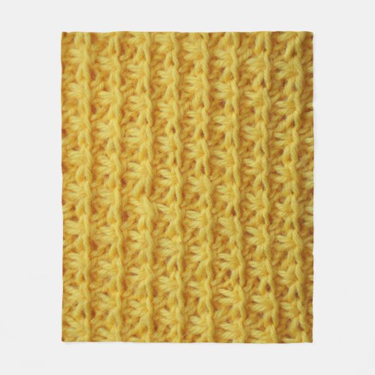 Gelbe Strickstoffe: gestreifte Textur. Fleecedecke (Vorderseite)
