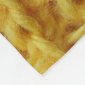Gelbe Strickstoffe: gestreifte Textur. Fleecedecke (Ecke)