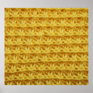 Gelbe Strickstoffe: gestreifte Textur. Poster