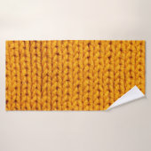 Gelbe Strickwoll-Textur mit Hintergrundmuster Badehandtuch (Badehandtuch)