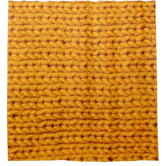 Gelbe Strickwoll-Textur mit Hintergrundmuster Duschvorhang (Vorderseite)