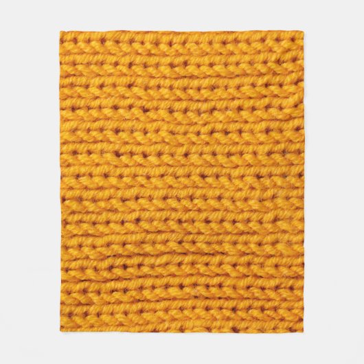Gelbe Strickwoll-Textur mit Hintergrundmuster Fleecedecke (Vorderseite)