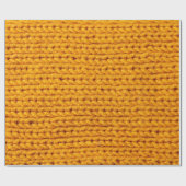 Gelbe Strickwoll-Textur mit Hintergrundmuster Geschenkpapier (Flach)