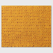 Gelbe Strickwoll-Textur mit Hintergrundmuster Geschenkpapier (Flach)