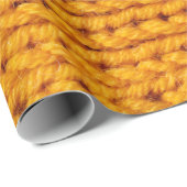 Gelbe Strickwoll-Textur mit Hintergrundmuster Geschenkpapier (Rolleneckpunkt)