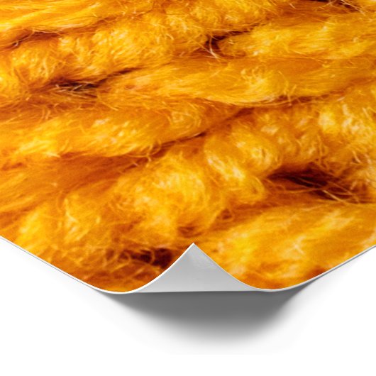 Gelbe Strickwoll-Textur mit Hintergrundmuster Poster (Ecke)