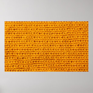 Gelbe Strickwoll-Textur mit Hintergrundmuster Poster