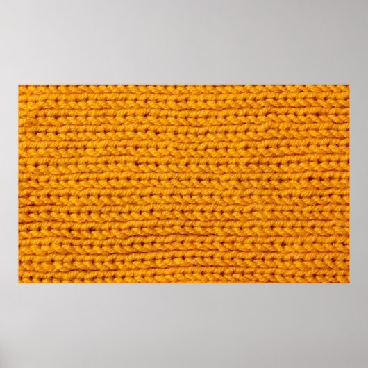 Gelbe Strickwoll-Textur mit Hintergrundmuster Poster (Vorne)