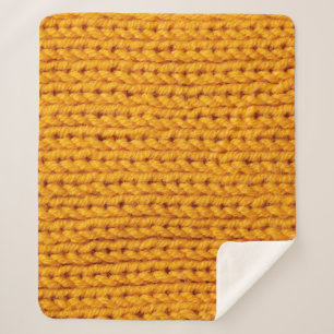 Gelbe Strickwoll-Textur mit Hintergrundmuster Sherpadecke