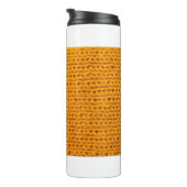 Gelbe Strickwoll-Textur mit Hintergrundmuster Thermosbecher (Nach rechts gedreht)