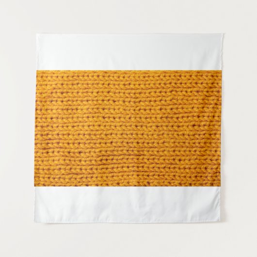 Gelbe Strickwoll-Textur mit Hintergrundmuster Wandteppich (Vorderseite)