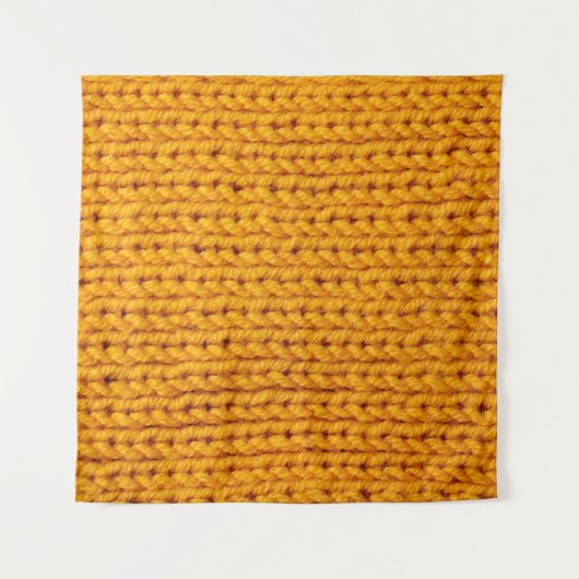 Gelbe Strickwoll-Textur mit Hintergrundmuster Wandteppich (Vorderseite)