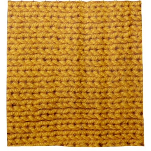 Gelbe Strickwolle, hochauflösende Textur. Duschvorhang (Vorderseite)