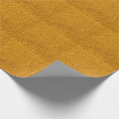 Gelbe Strickwolle, hochauflösende Textur. Geschenkpapier (Ecke)