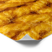 Gelbe Strickwolle, hochauflösende Textur. Poster (Ecke)