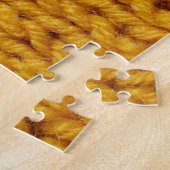 Gelbe Strickwolle, hochauflösende Textur. Puzzle (Seite)