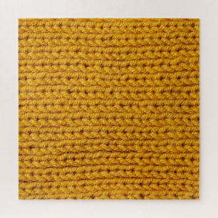 Gelbe Strickwolle, hochauflösende Textur. Puzzle