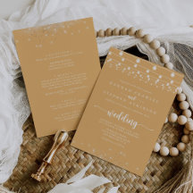 Gelbe String Light Stars Front & Back Wedding