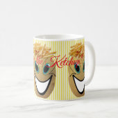 Gelbe Stripe Potato, französische Pommes Frites, K Kaffeetasse (VorderseiteRechts)