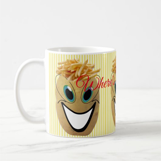 Gelbe Stripe Potato, französische Pommes Frites, K Kaffeetasse (Links)