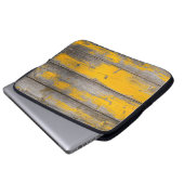 Gelbe Struktur aus Textholz Laptopschutzhülle (Vorne Knopf)