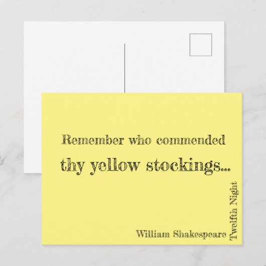 Gelbe Strümpfe Postkarte (Vorne/Hinten)