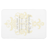 Gelbe, subtile Damask Save the Date Flexi Magnet (Horizontal)