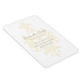 Gelbe, subtile Damask Save the Date Flexi Magnet (Rechte Seite)