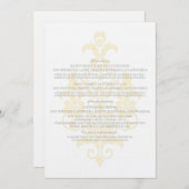 Gelbe, subtile Damaskus-Informationskarte Einladung (Vorne/Hinten)