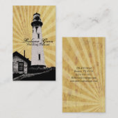 Gelbe Sunrays Küstenseeleuchtturm Visitenkarte (Vorne/Hinten)