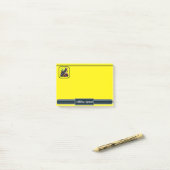 Gelbe T-Rex Reitmonster Truck Dinosaurier Name Post-it Klebezettel (Auf Schreibtisch)