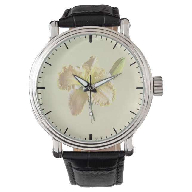 Gelbe Tageslilie Armbanduhr (Vorderseite)