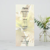 Gelbe Tageslilie Hochzeitmaterial Menükarte (Stehend Vorderseite)