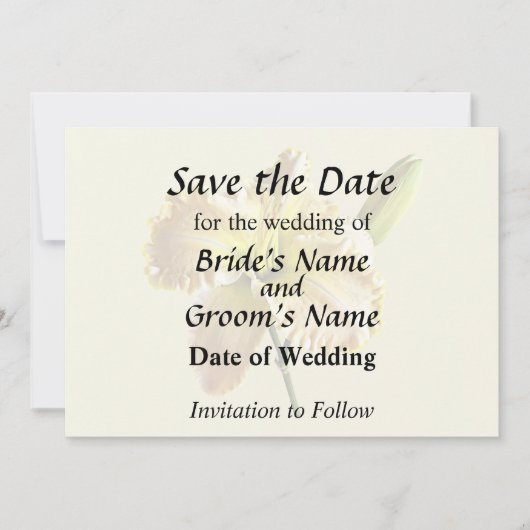 Gelbe Tageslilie Hochzeitmaterial Save The Date (Vorderseite)