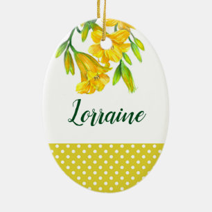 Gelbe Tageszeitung Lilis Floral Art Design Keramik Ornament