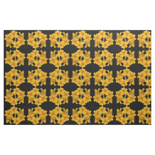 Gelbe Taglilie Abstraktes Muster Stoff (Fat Quarter (45,7 x 55,9 cm))