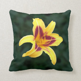 Gelbe Taglilie Blume mit Rot, Hemerocallis: Kissen