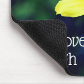 Gelbe Taglilie Elegante Blume Inspiration Zitat Mousepad (Ecke)