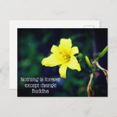 Gelbe Taglilie Inspiration Zitat Postkarte (Vorne/Hinten)