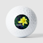 Gelbe Taglilie Monogramm Golfball (Vorderseite)
