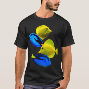 Gelbe Tang Blaue Tang Salzwasser-Riffaquarium-Fisc T-Shirt