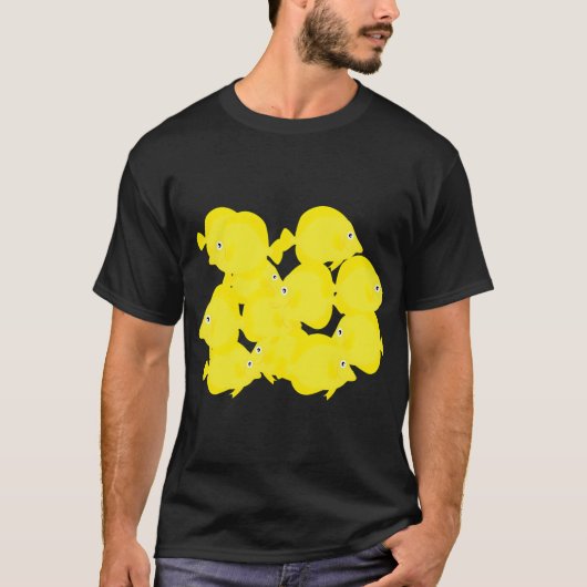 Gelbe Tang-Fische T-Shirt (Vorderseite)