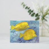 Gelbe Tangs Postkarte (Stehend Vorderseite)